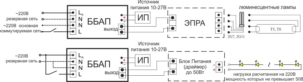 схема подключения к источнику питания